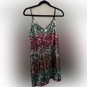 Sequin express cami dress size medium used once!